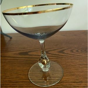 Vtg  Gold Ball Jozef Stanik Golden Zuzana Stemware